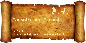 Marksteiner Armand névjegykártya